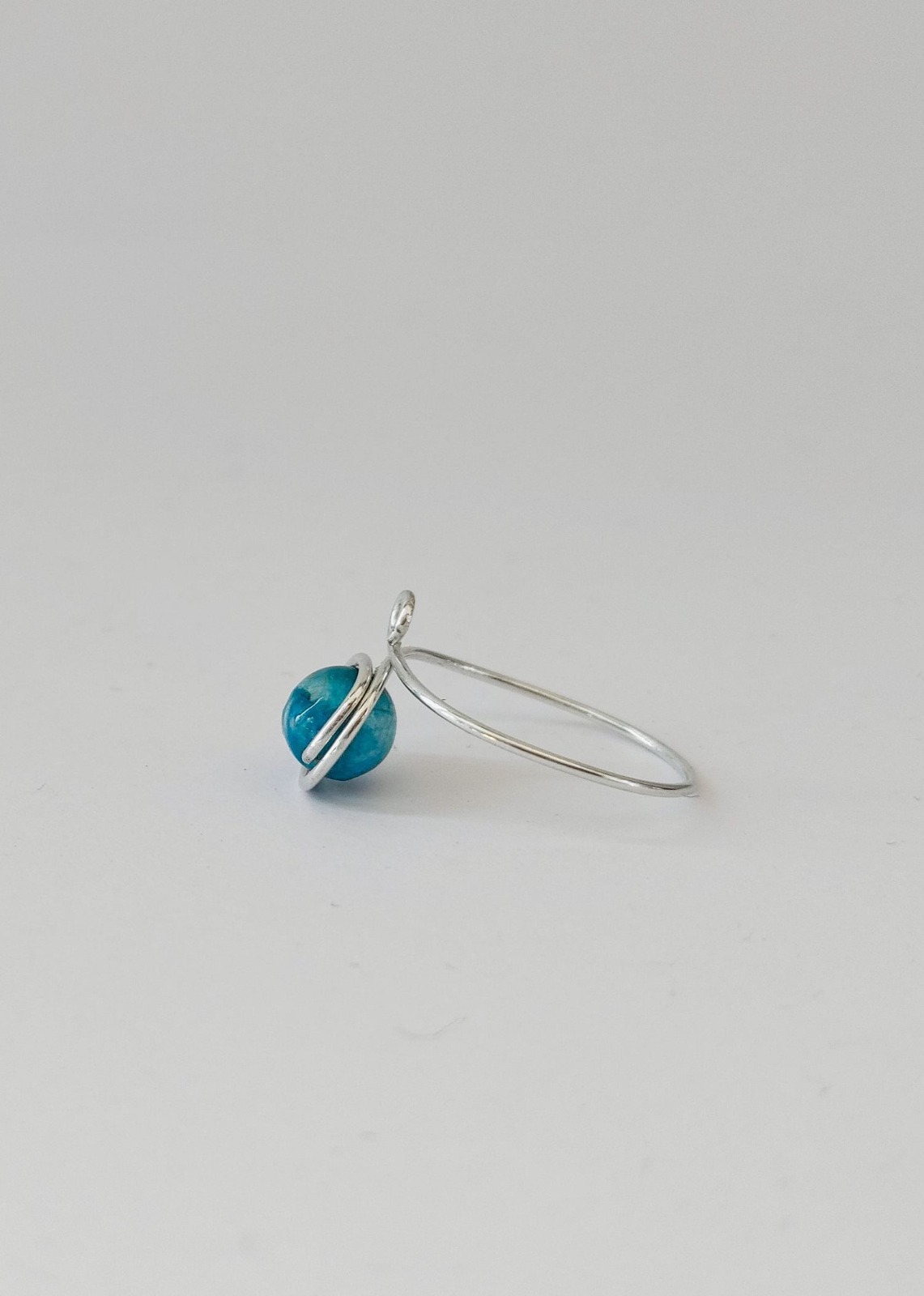 Handmade Adjustable Gemstone Ring – Minimalist Spiral Design