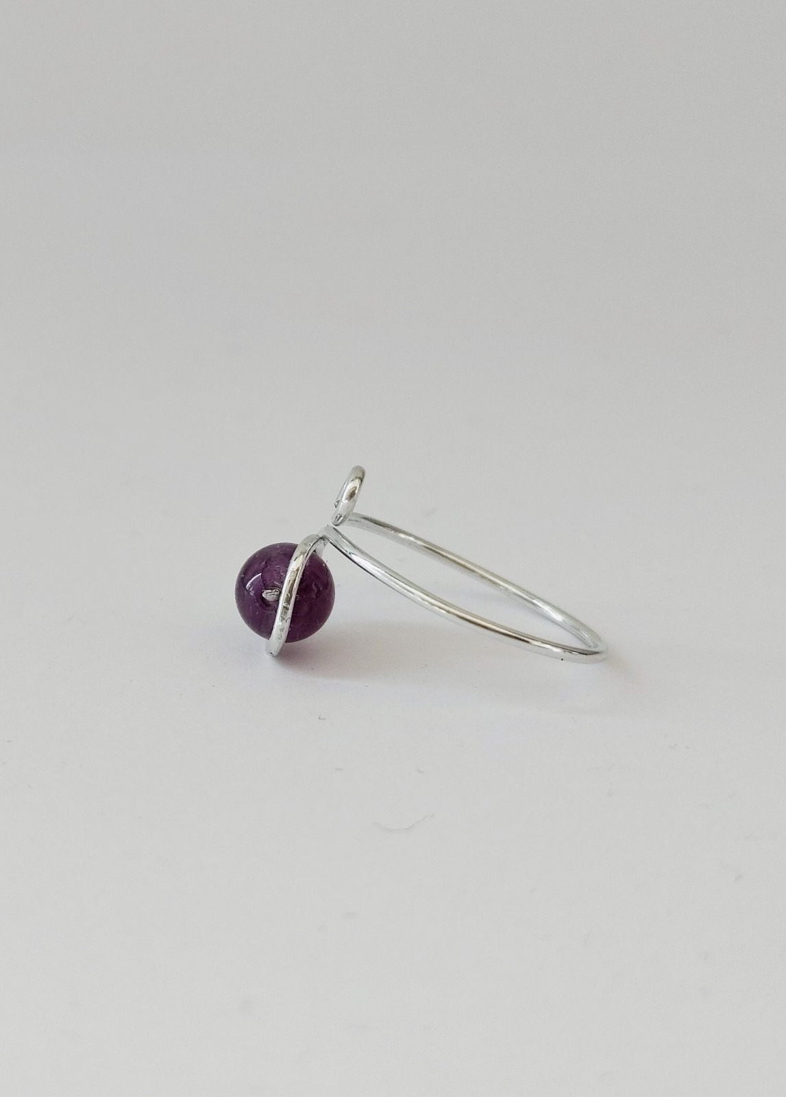 Handmade Adjustable Gemstone Ring – Minimalist Spiral Design