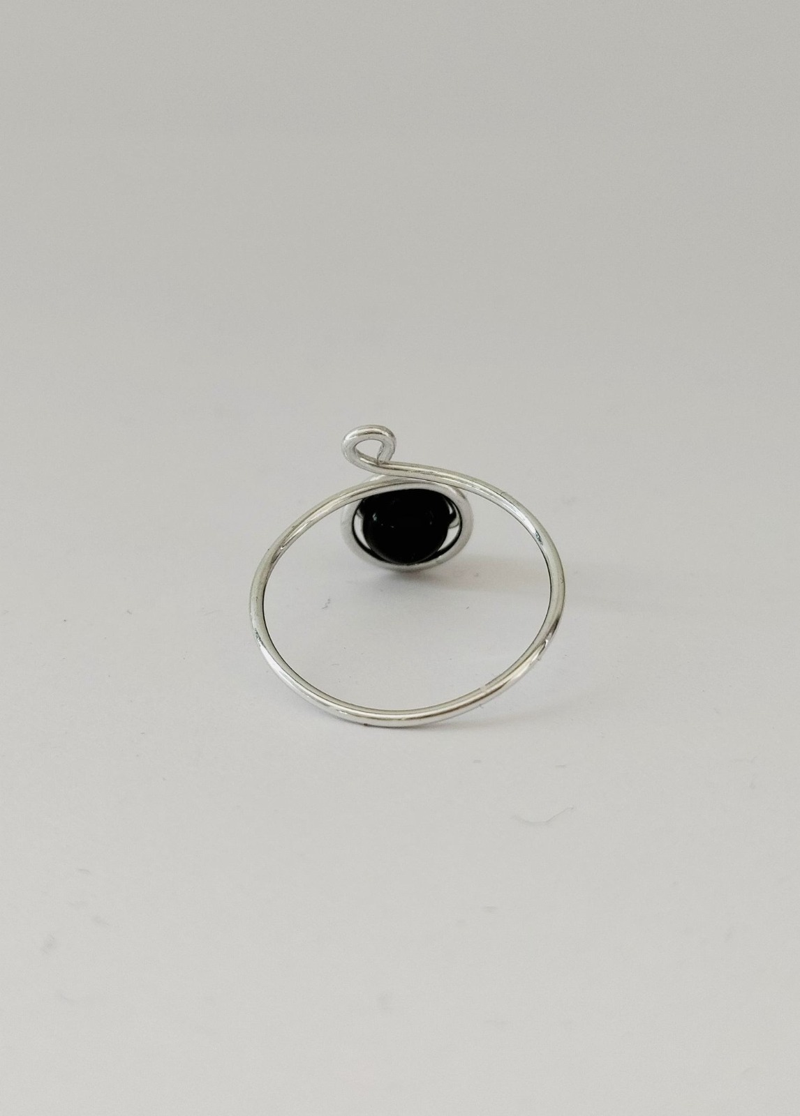 Handmade Adjustable Gemstone Ring – Minimalist Spiral Design