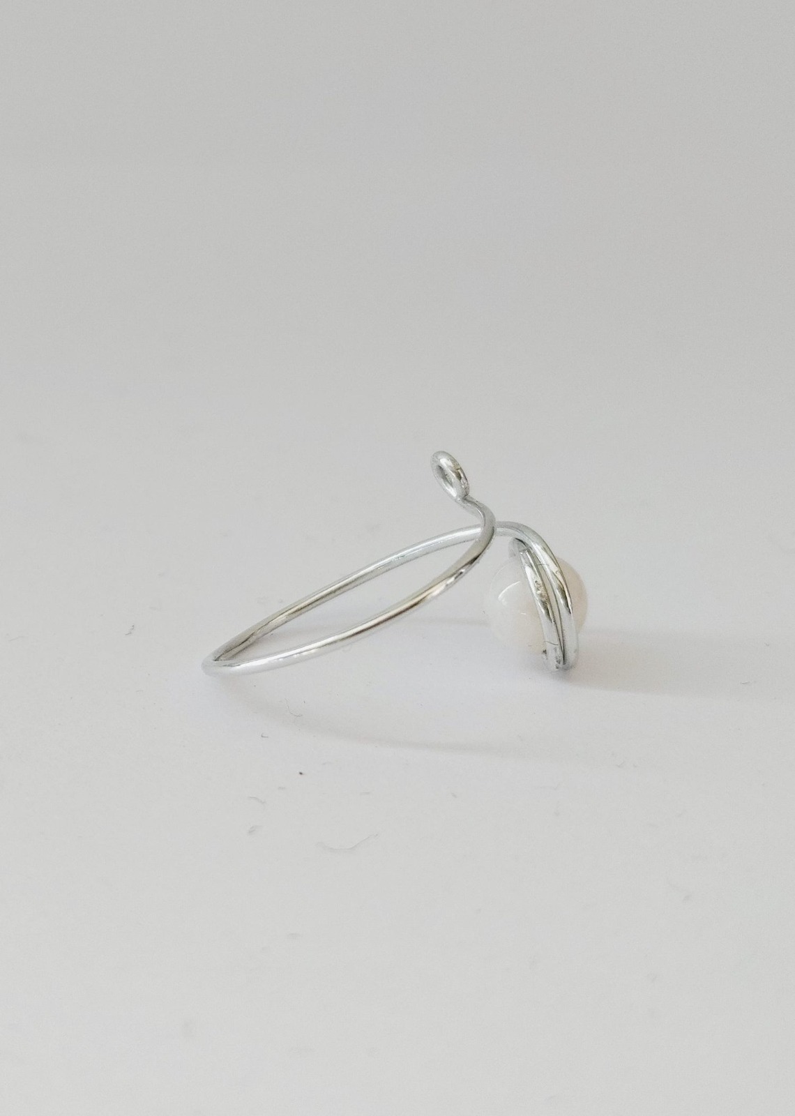 Handmade Adjustable Gemstone Ring – Minimalist Spiral Design